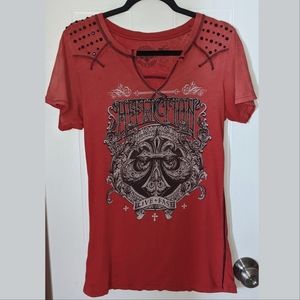 "NEW" Affliction Studded Shirt Large